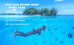 SMACO Full Face Scuba Diving Mask for Adults, Anti Fog Snorkeling Mask, Swimming Goggles, Snorkeling Gear, Freediving Snorkel