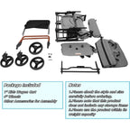 All-Terrain 4-Child Wagon Stroller
 with Removable 5-Point Harness and Storage Organizer, 
Suitable for Outdoor Activities