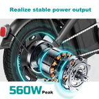 Adult Electric Bike, 20 MPH,    560W Motor,48V Removable Battery,
14inch Folding Maximum 32 Miles,1Year Warranty Ebike
