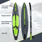 12'6 SUP inflatable paddle board 30" width for racing paddling solo stand up paddle board