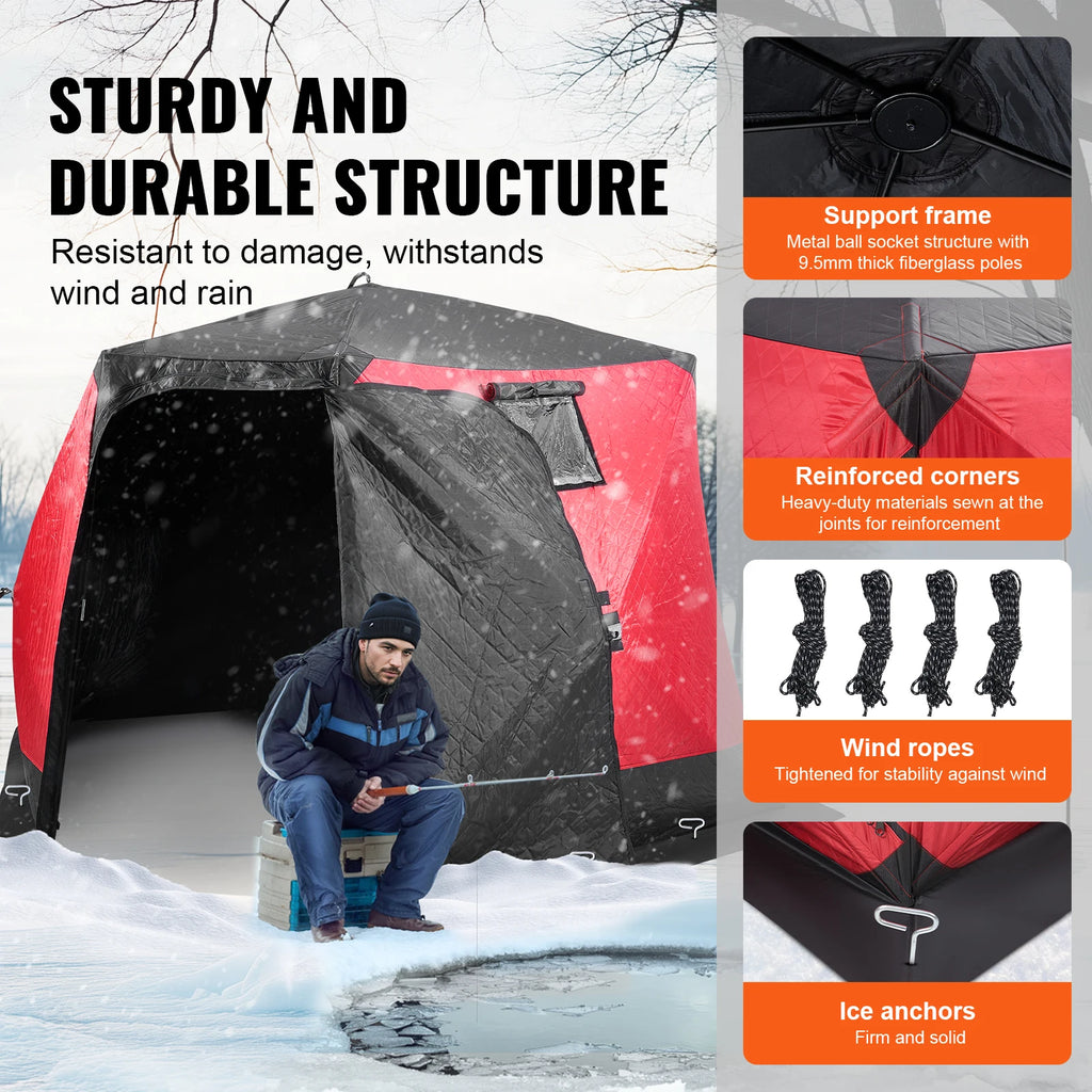 SucceBuy Portable Ice Shelter Insulated
Pop-Up Ice Tent with Carrying Bag