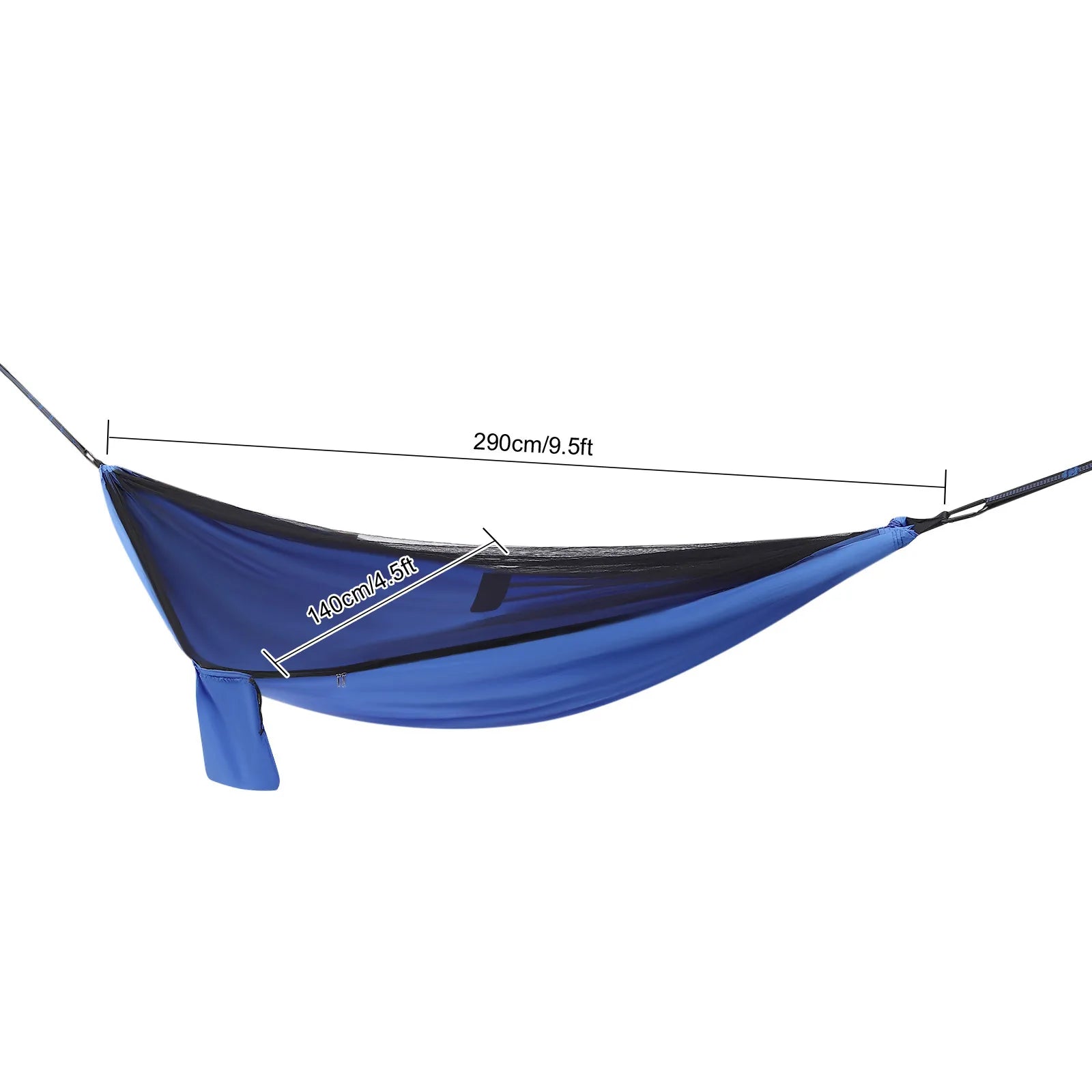 Blue Camping Hammock w/h Rain Fly Tarp Mosquito Net Tent Hammock for Backpacking and Travel