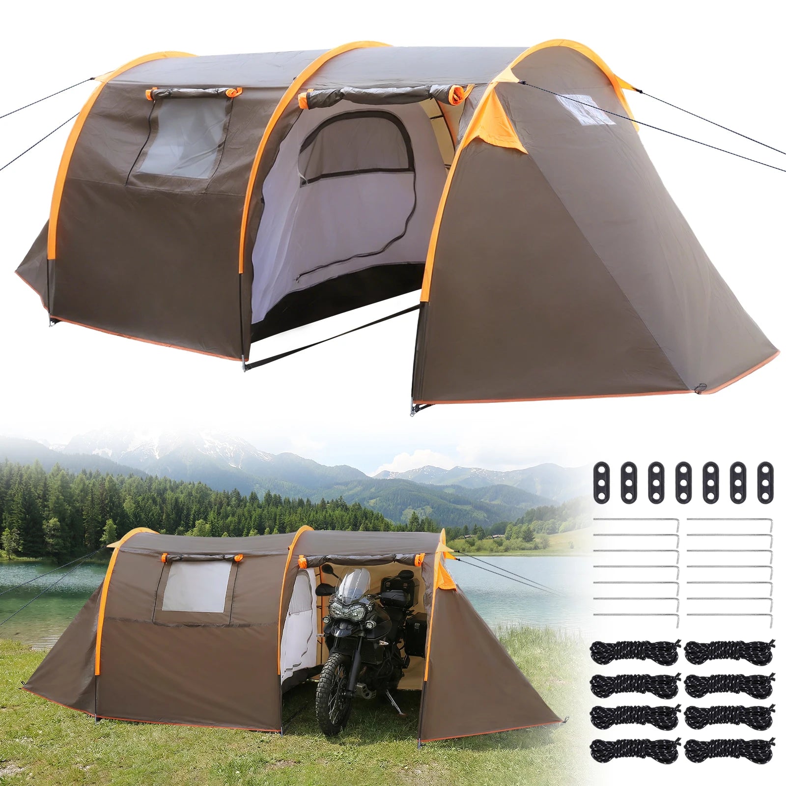 Oxford 2-Person Bikepacking Tent 
Windproof-- Lightweight-- Rainproof Waterproof
 Motorcycle Tent for Camping Hiking Cycling