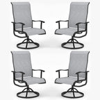 Terrace Swivel Chair, 4-piece Set, 
Outdoor/Indoor  Rocking Chairs, 
All-weather Textile High Back and Metal Frame