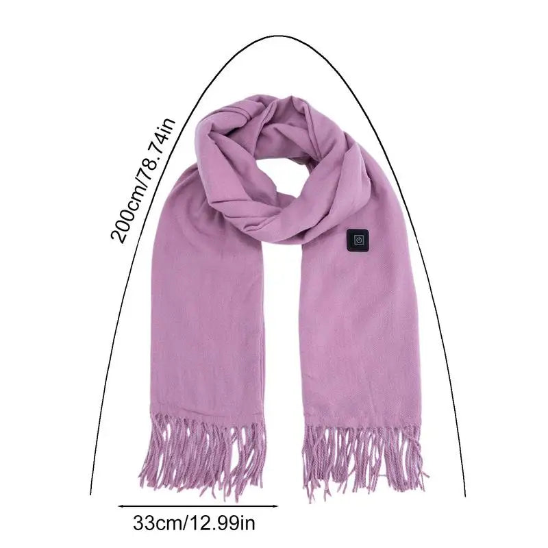 USB Charging Electric Heated Scarf Adjustable Temperature Electric Winter Warmer Unisex Creative Neck Warmer