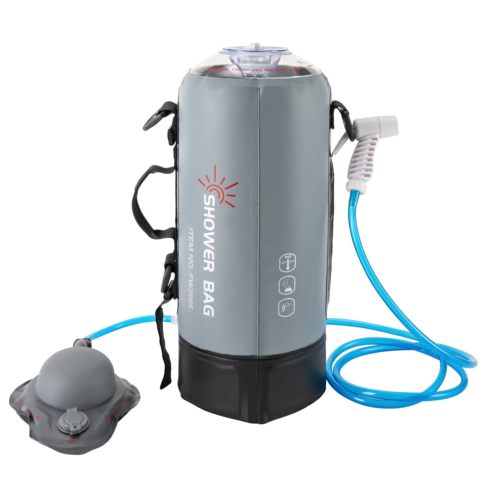 3 Gallon Pressure  push pump Style Camping Shower 
Portable , Picnic , Shower with Air Pump