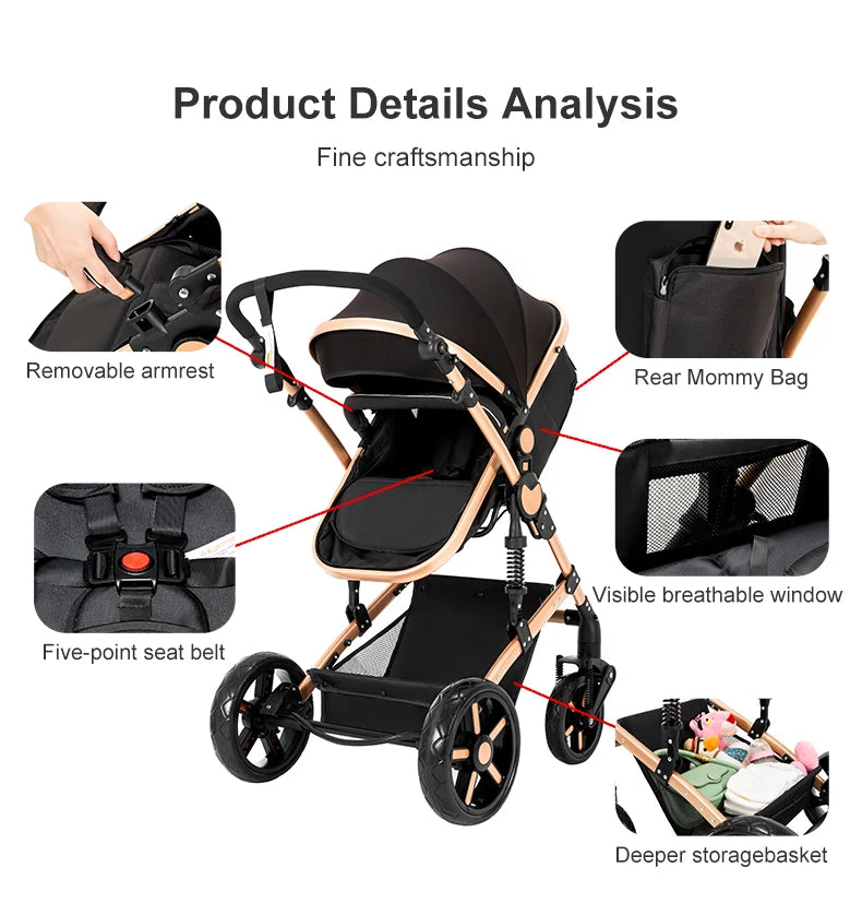 Stroller,Baby stroller,baby accessories,baby cars,Stroller 3 in 1,Convertible Bassinet Push,Light stroller,2 in 1 Baby Stroller,