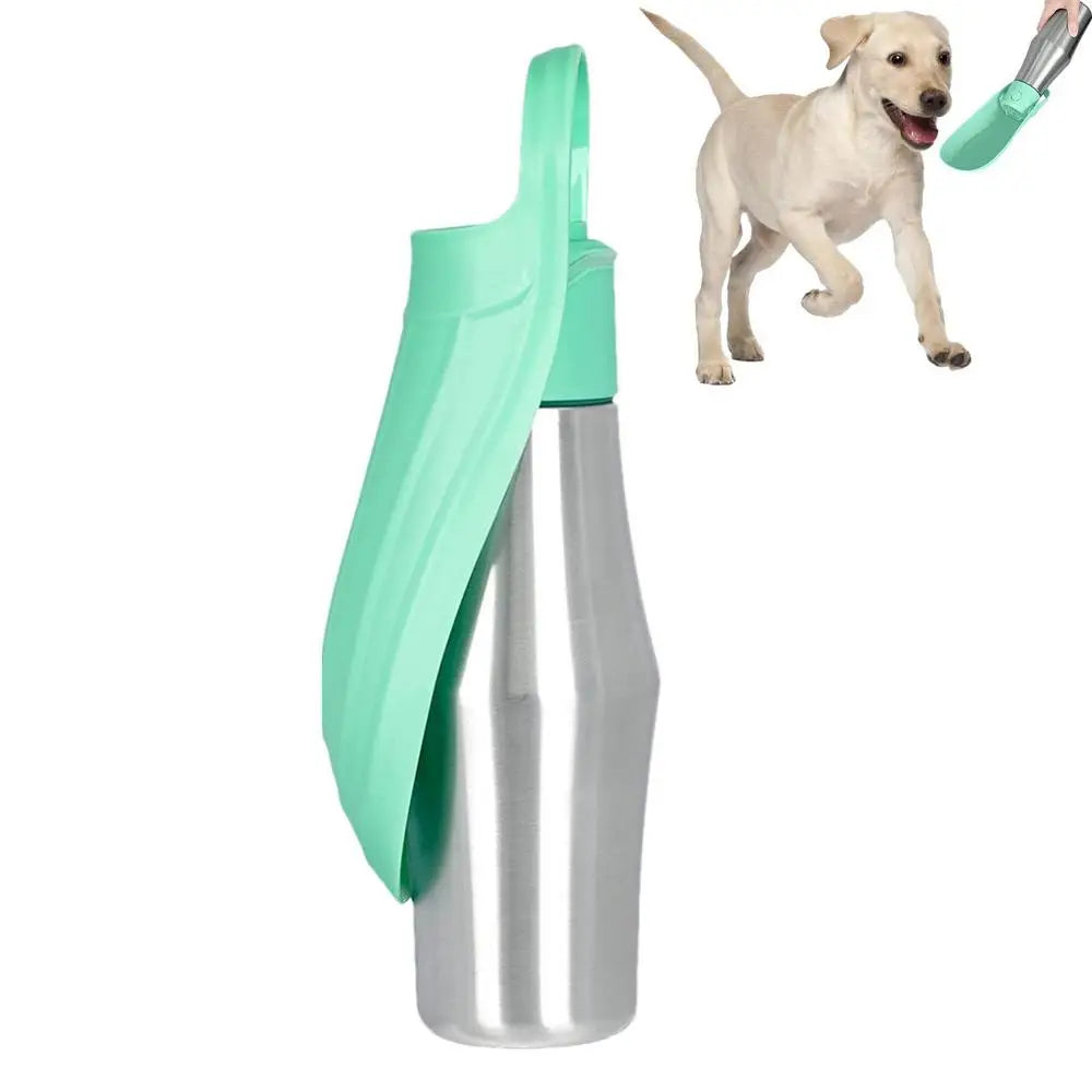 Dog Water Bottle 27oz Stainless Steel Travel Water Dispenser Pet Accessories 2 In 1 Dog Water Bowl For Travel Outings Camping