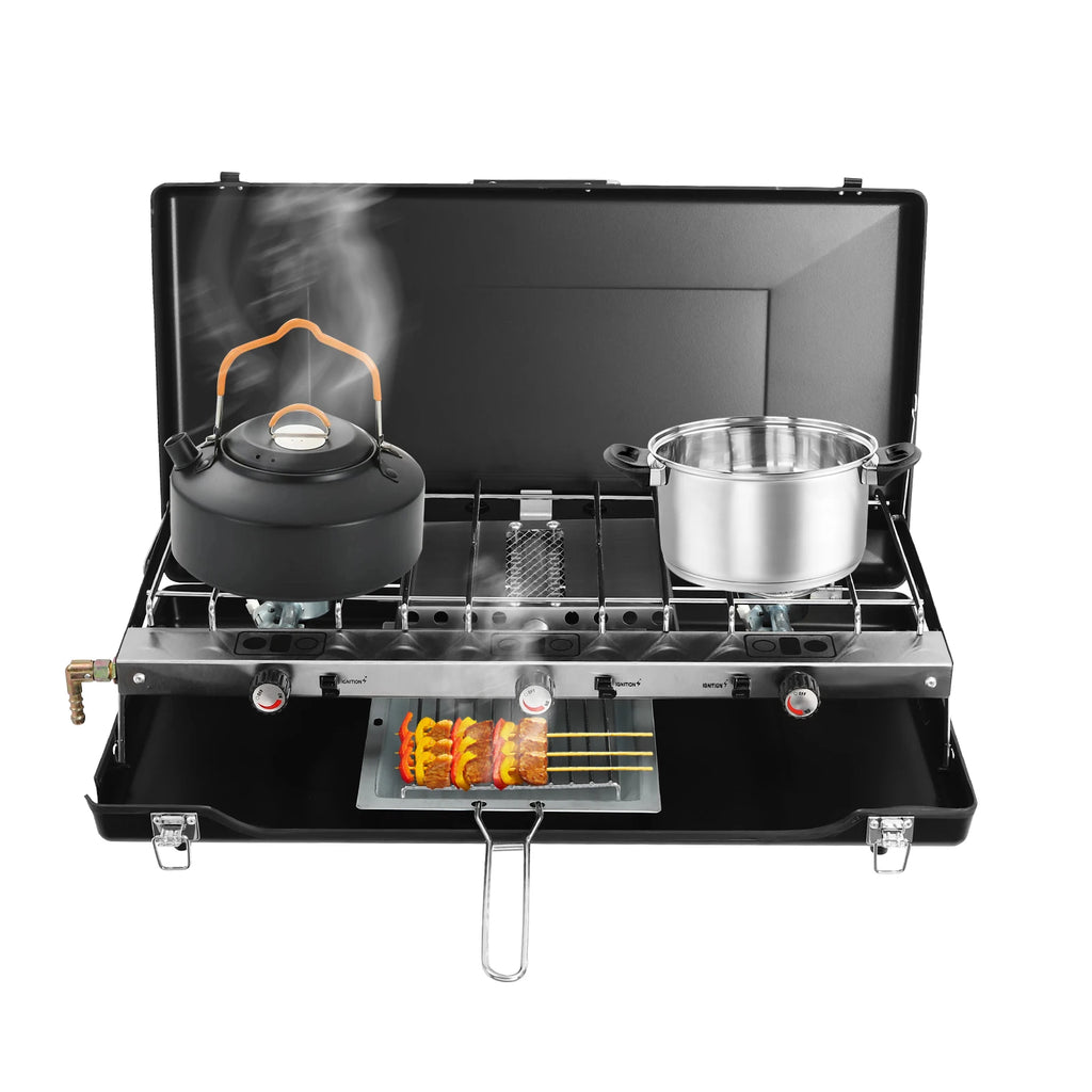 Portable Camping Stove 3-Burner   Propane