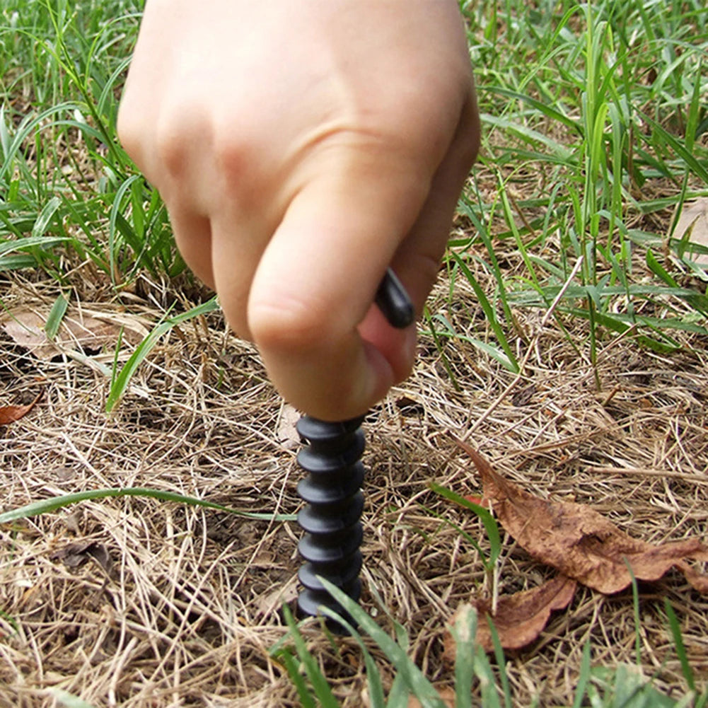 10pcs/set Windproof Fixed Ground Nails Camping Peg Screw Stakes Hiking Tent Pins for Mountaineering Fishing 14.5x7cm