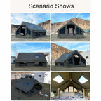 Army Green Waterproof Windproof Inflatable Tent 
for Camping,       4 Season Air Glamping Tent House with Chimney Opening,
AC Vent