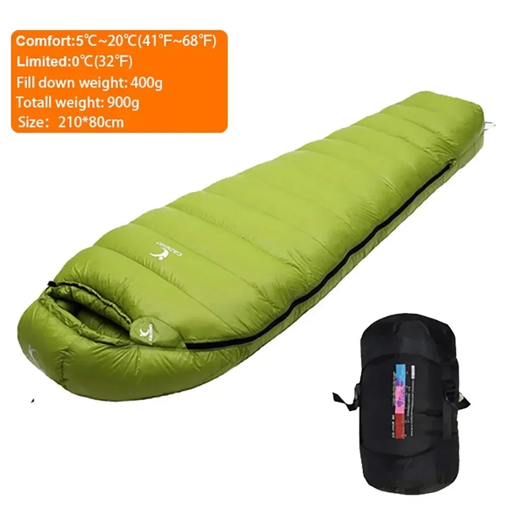 Outdoor Camping White Duck Down Sleeping Bag
Ultralight Winter Autumn Adult Sleeping Bag Suitable for Travel Hiking Camping