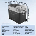 SucceBuy Car Refrigerator 12 Volt Car
Refrigerator Fridge Single Zone Portable Freezer  and Handle
 -4℉-68℉ 12/24V DC and Cooler