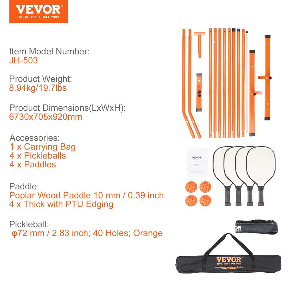 SucceBuy Portable Pickleball Net System
 22FT Full Court Official Regulation Size Pickle Ball Outdoor with Court Line