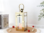 Stainless Steel Candle Holder Lantern
Gold Hanging  Metal Candlestick Light 
for Indoor -  Outdoor ,  Weddings, Parties, Home Decor