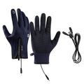 Rechargeable Heated Gloves Rechargeable Hand Warming Gloves Non-Slip Winter Gloves With Zipper Design Ice Fishing Gear For Men