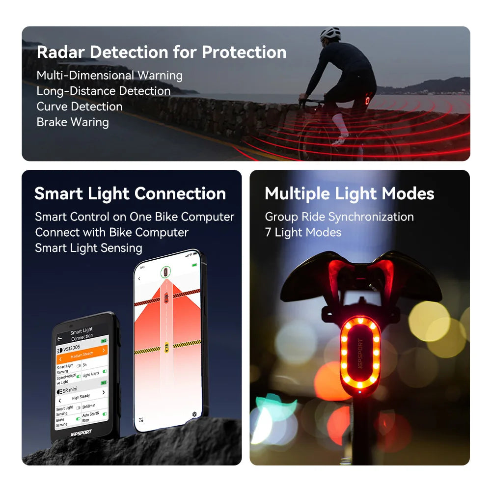 iGPSPORT SR  mini Tail Light with Brake Alert IPX7 
Waterproof Daytime Running Lamp for Road Cycling Bike Safety