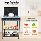 5-Burner Gas Stove 
Outdoor Camping Cooking BBQ Grill With 2-Tier Storage Rack