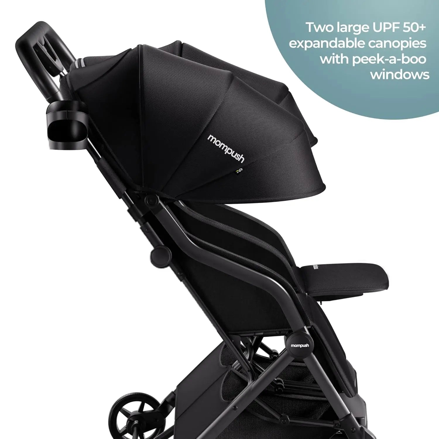 Lithe Double Stroller, Lightweight Side by Side Stroller,
 for Newborn and Toddler, Easy Fold, Spacious Seats with Recline, UPF50+