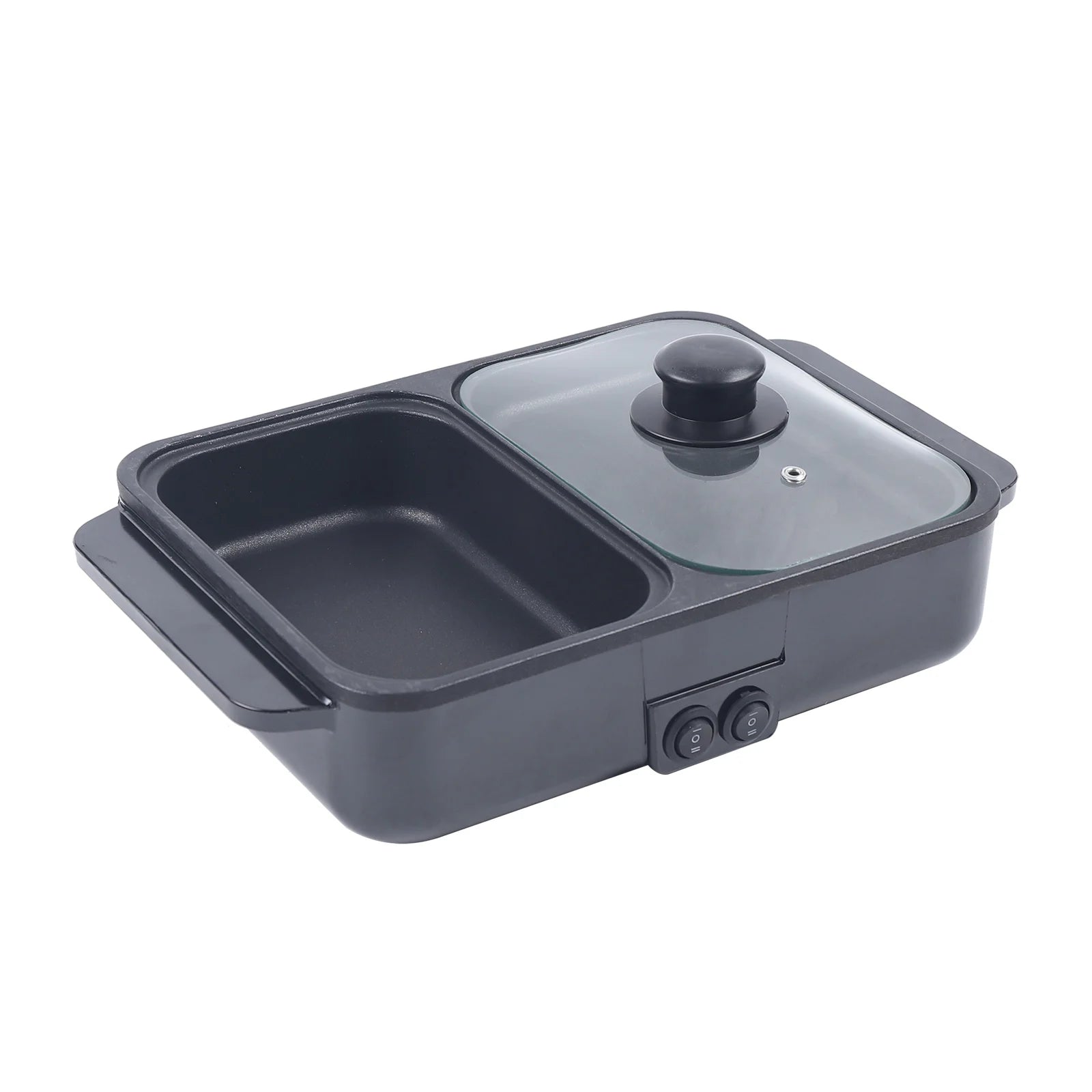 Hot Pot Electric Grill .   2 In 1 Indoor,  Non-Stick Electric Pot & Griddle.
For Bbq,Steaks,Independent Dual Temperature Control 1200W