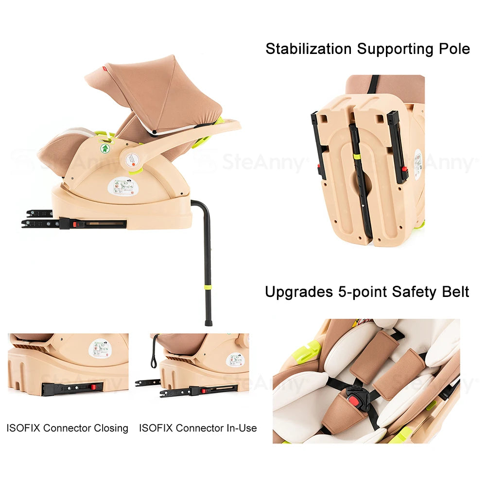 Baby Stroller Combo Car Seat, Travel System with Isofix Base,
Baby Carriage 3in1 Reversible Foldable Standard Stroller