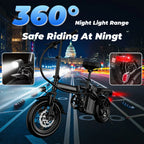 LELEKUAI 500W Adult Electric Bike, 20 MPH, 
48V 10.4Ah Removable Battery, 
14 Inch        Folding , Multi-Shock Absorption