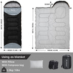 BISINNA Outdoor Camping Sleeping Bag Ultralight 
Waterproof ,  Winter Warm Backpacking With Pillow for Traveling Hiking