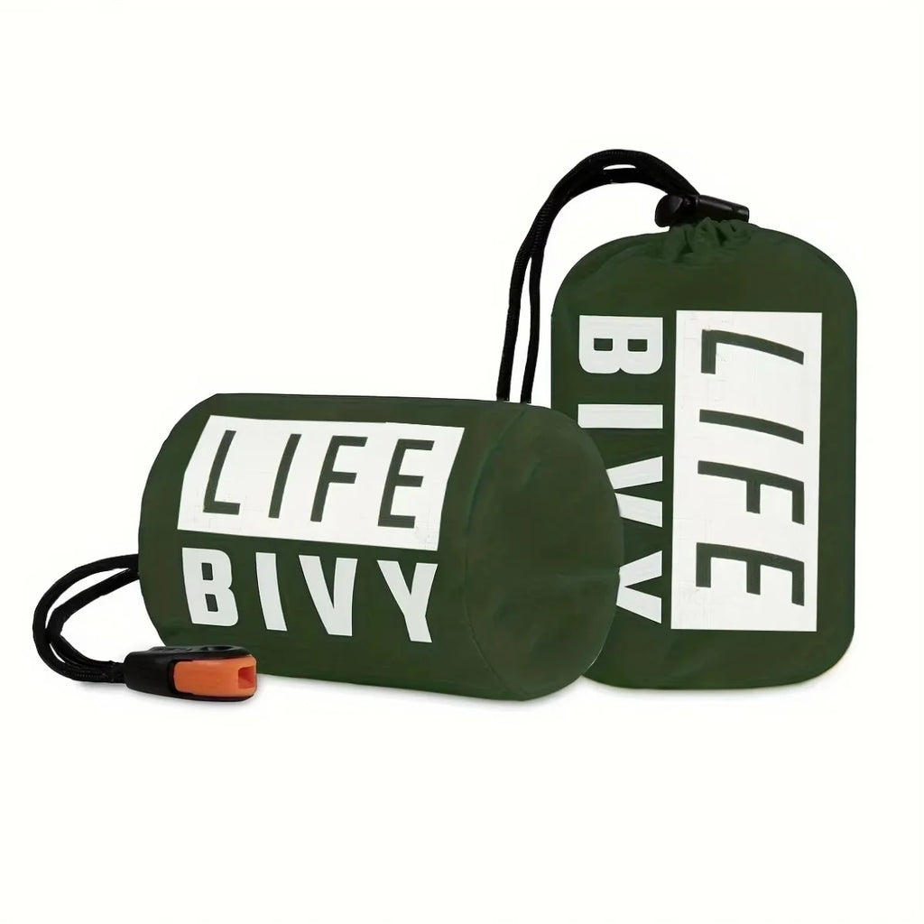 Compact & Lightweight Emergency Thermal Sleeping Bag -
Waterproof, Mylar - Enhanced for Outdoor Camping, EDC & First Aid Rescue