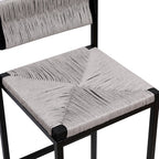Gray Set of 2 Hand Weave Bar Stools with Back
Counter Height Bar. Paper Rope Woven for Kitchen Home & Office