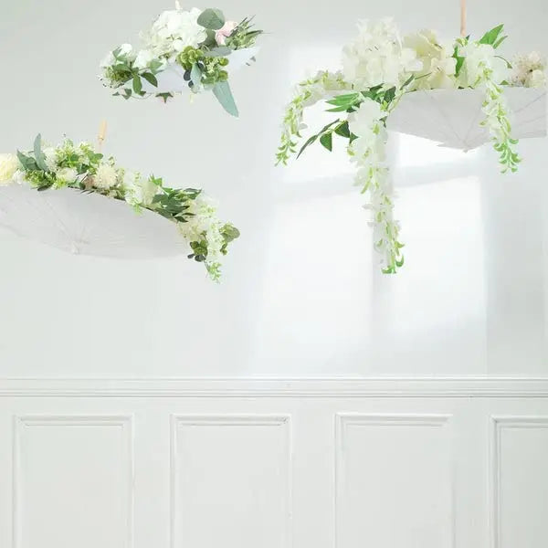 White Paper Parasol for Wedding Photo Cosplay Prop DIY Umbrella for Bridal Baby Shower Party 60cm 80cm 10/15/20/30/50/100Pcs