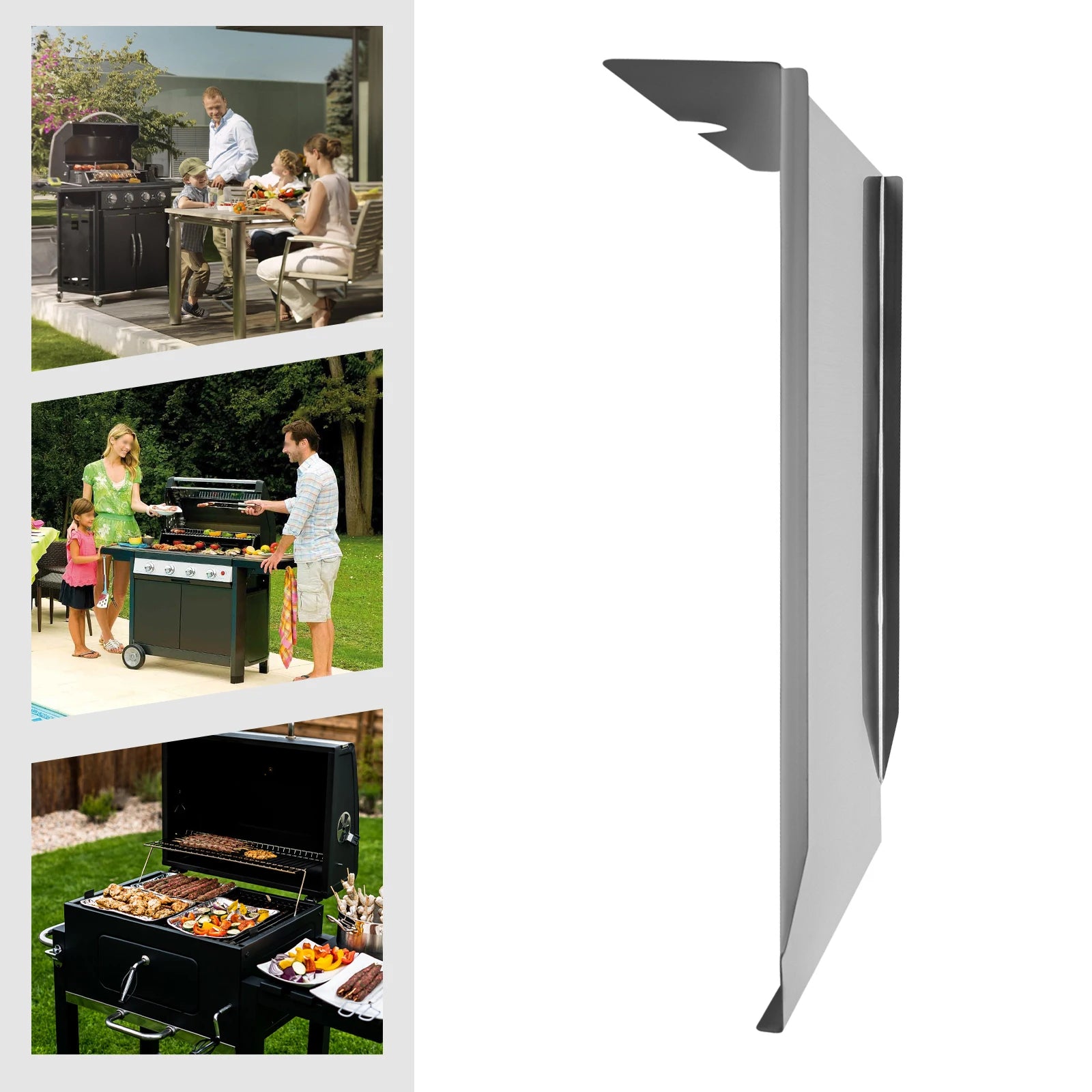 Stainless Steel Grill Drip Pan Tray with 6 Liners - Fits Most BBQs, Easy Clean, Prevents Flare-Ups (20x16x4in)