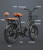 Kickwey LD20 Adult Electric Bike 1500w 32MPH 
48V20ah Mountain  20 Inch Fat Tire