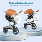 Baby Stroller High-Land scape Baby Carriage 
Adjust Position for Infant Toddler Portable
Folding Pram Reversibale Stroller 2in1