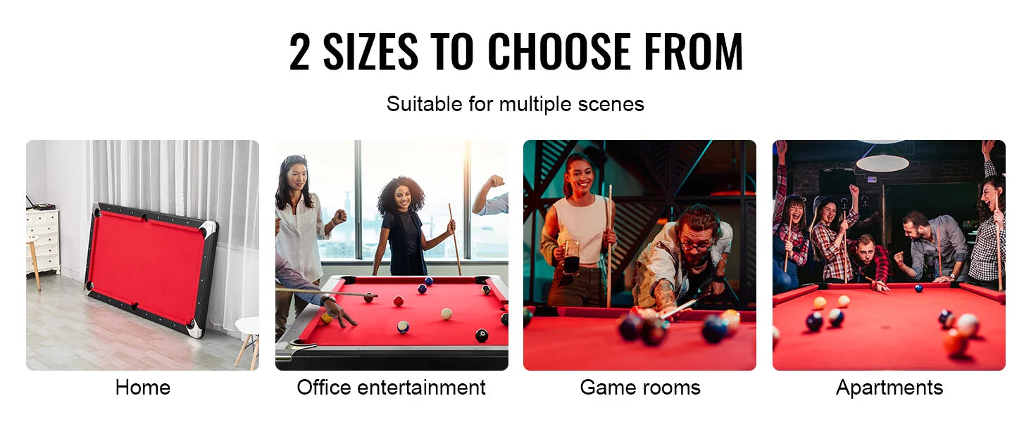 SucceBuy 6.3/7ft Billiard Table Pool Table Portable Foldable SpaceSaving Includes Balls Cues Chalks and Brush
