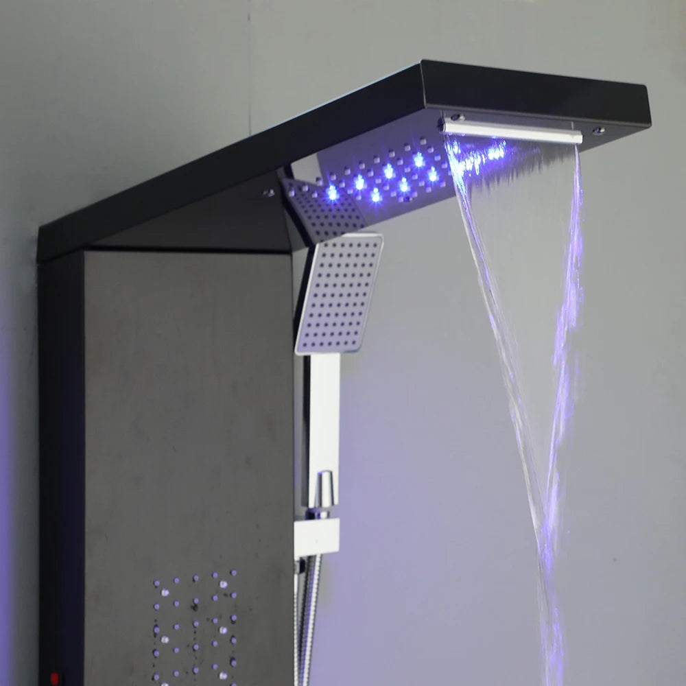 ZAPPO Shower Panel Tower System with LED Rainfall Waterfall Head
Full Body Jets ,Handheld Shower Column w/Tub Spout