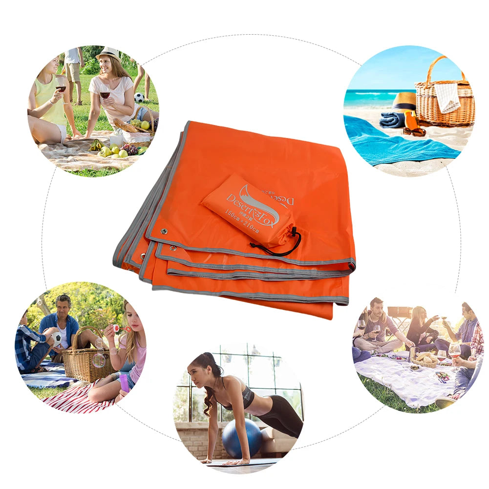 Picnic Mat Waterproof Ultralight Pocket Tent Footprints Beach Tarp Foldable Picnic Blanket Beach Mat for Travel Climbing