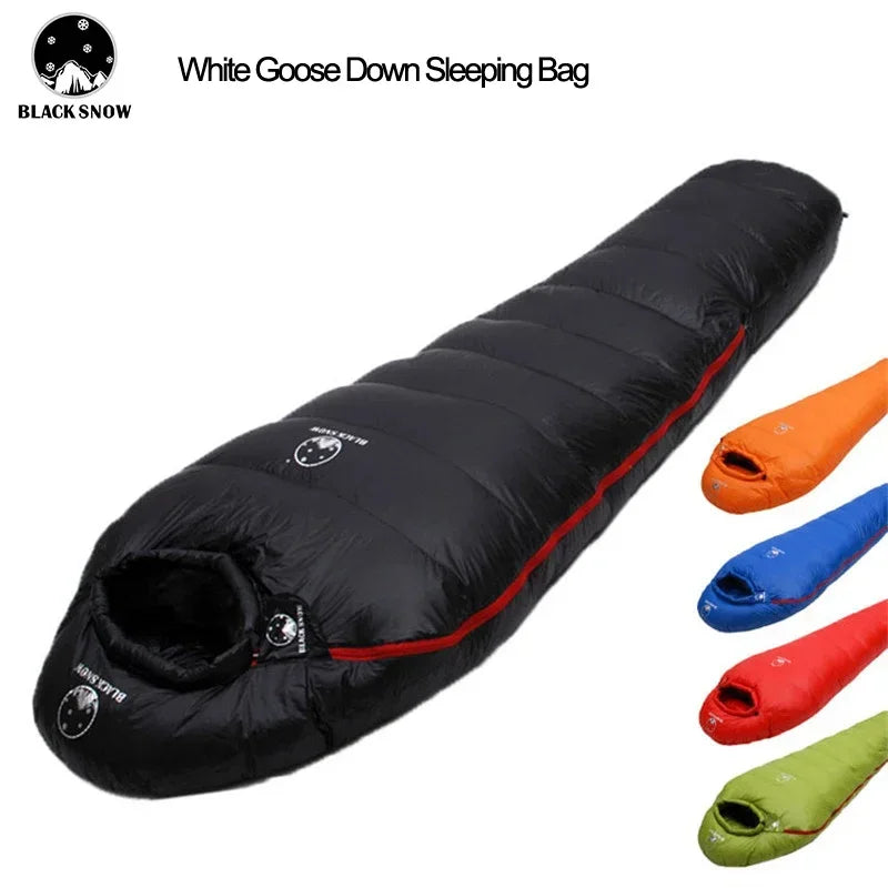 Very Warm White Goose Down Filled Adult Mummy Style Sleeping Bag 
Fit for Winter Thermal 4 Kinds of Thickness Camping Travel