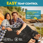 Queen Size Flannel Sleeping Bag for Adults, 
Ideal for Cold Weather Camping, Two Person, Includes 2 Pillows