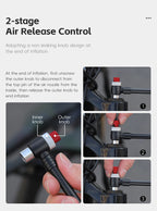 WEST BIKING 400PSI Bicycle Air Pump
 High Pressure MTB Front, Rear Suspension Pressure Gauge Schrader Valve