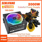 2000W Colorful PSU ATX power Supply ,
Computer Machine Support 8 GPU Cards