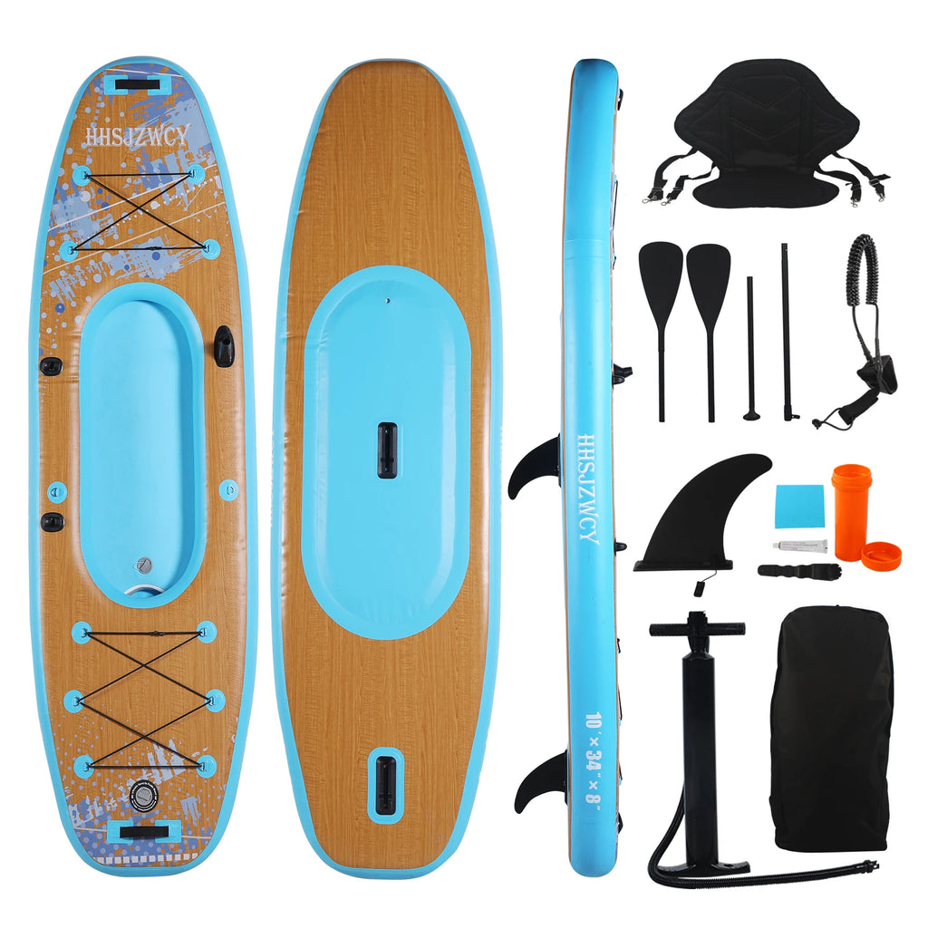 HHSJZWCY 10' Inflatable Stand Up Paddle Board Kayak, 
34'' Extra Wide, for Adults, with Seat, PaddleBoard for Fishing,Touring,