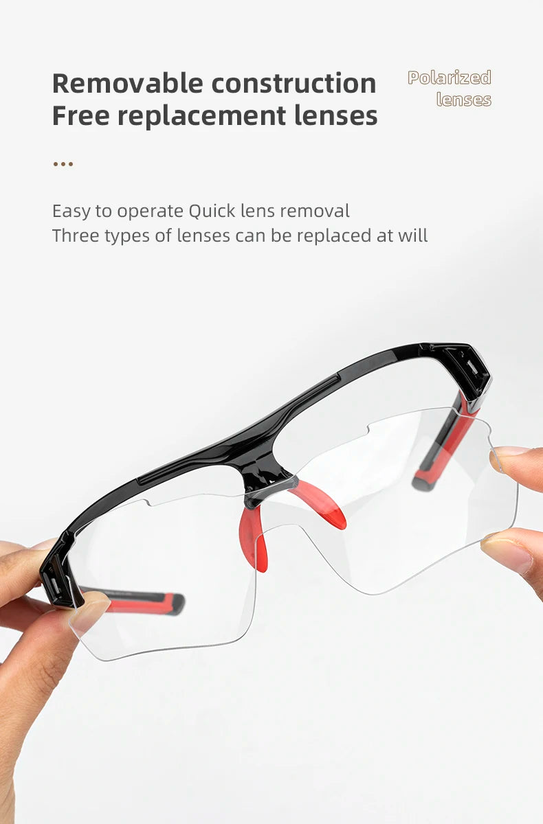 ROCKBROS 3 Lens Bicycle Glasses Adjustable Polarized Bicycle Sunglasses Eyewear Men Women Sports MTB Road Cycling Glasses