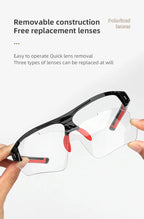 ROCKBROS 3 Lens Bicycle Glasses Adjustable Polarized Bicycle Sunglasses Eyewear Men Women Sports MTB Road Cycling Glasses