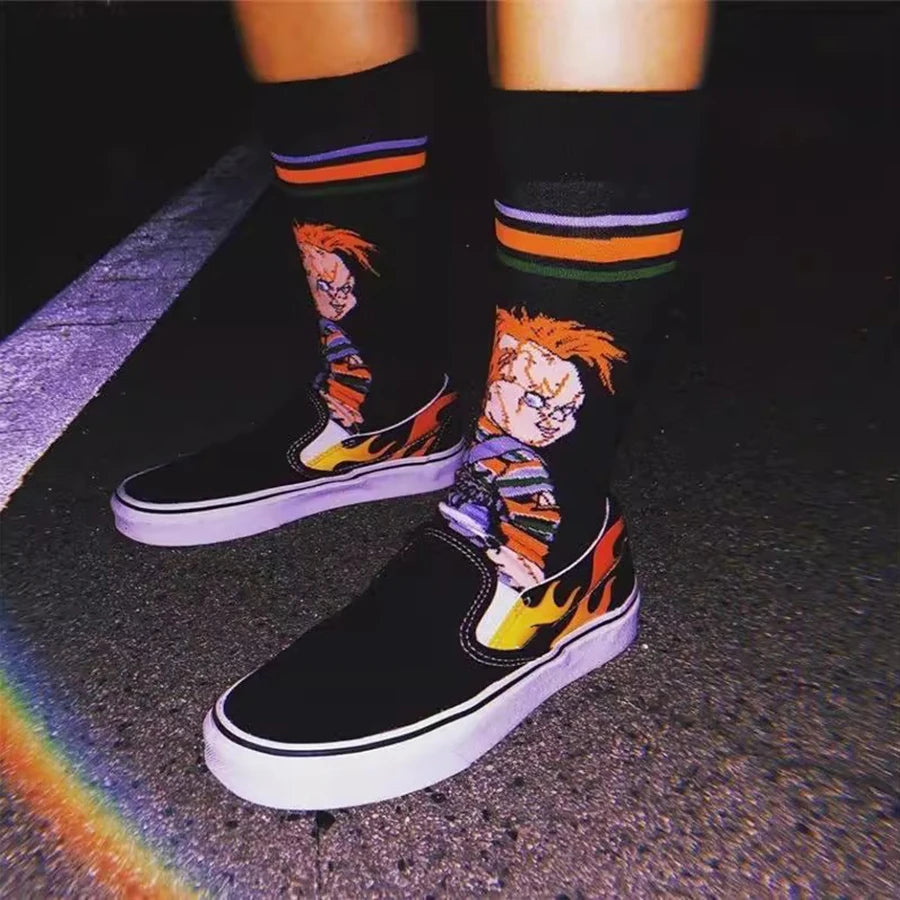 10Pairs 
Unisex Cartoon Anime Socks
Christmas , Halloween Skull,  Hip Hop,  Street Fashion  Novelty Funny ,Casual Crew.