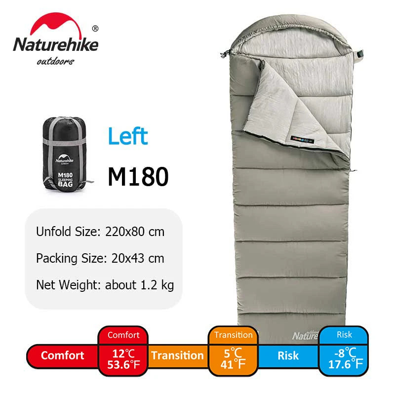 Naturehike M180 Sleeping Bag Lightweight Sleeping Bag 
M300 Double Outdoor Camping Winter Warm Sleeping Bag M400 Machine Washable