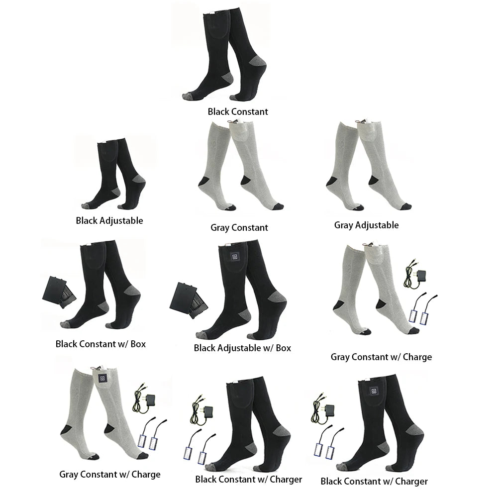 1Pair Winter Heated Socks Anti Slip 
Battery Powered 
Cold-Proof  Heating Warm Long Socks For Outdoor Skiing Hiking