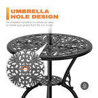 3 Piece Outdoor Bistro Table Set,
All Weather Cast Aluminum 
Patio Bistro Chairs Set of 2