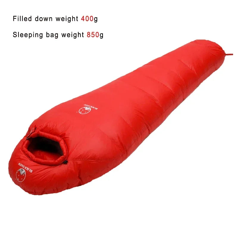 Very Warm White Goose Down Filled Adult Mummy Style Sleeping Bag 
Fit for Winter Thermal 4 Kinds of Thickness Camping Travel