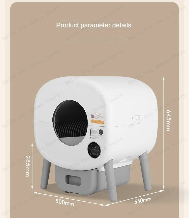 Automatic Smart Cat Toilet,   Electric Litter Box Can Be Remotely Controlled By App enclosed