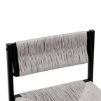 Gray Set of 2 Hand Weave Bar Stools with Back
Counter Height Bar. Paper Rope Woven for Kitchen Home & Office